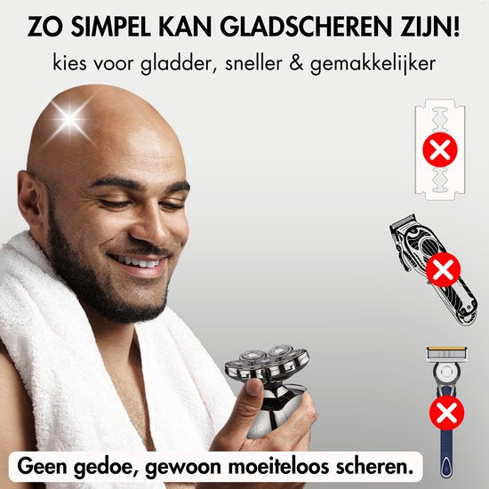 Scheerapparaat Mannen – Trimmer - Tondeuse - Sansbeauté® Skull Sharp PRO - Electric Face & Head Shaver - Hoofd Kaal Scheren – Nat & Droog - Draadloos Opladen - Elektrisch