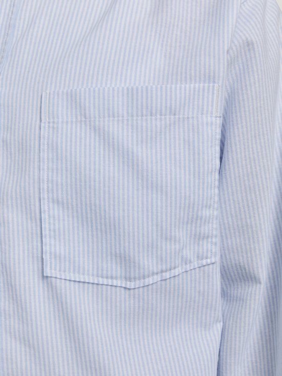 JACK&JONES - JORMARGATE OXFORD SHIRT LS BF LN - Heren - Overhemden - Maat M - Blauw/Wit