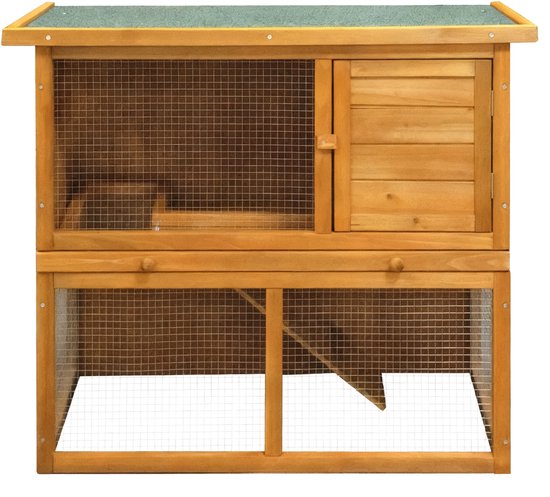Konijnenhok met ren - hok voor konijn cavia knaagdieren - kooi voor dieren - dierenverblijf - geschikt voor binnen en buiten