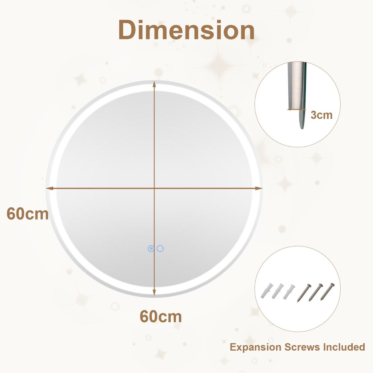 Coast Led-badkamerspiegel - dimbaar met anti-condens - geheugenfunctie - zilver 60 x 60 cm