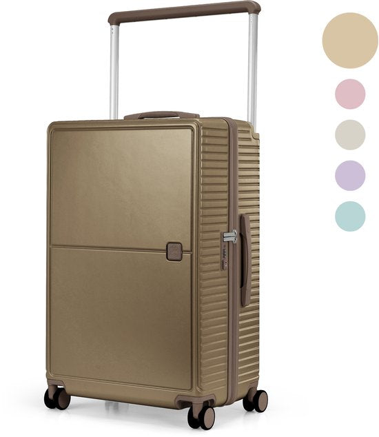 SC City Walker - Handbagage Koffer - 34L - Lichtgewicht & Sterk - 360° Spinner Wielen - TSA-slot - Inclusief Beschermhoes - Compact & Ruim - Champagne
