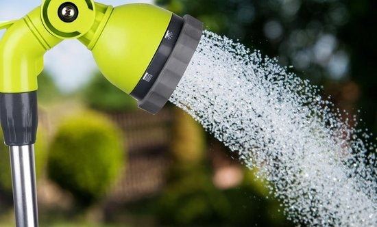 Kinzo Verstelbare Tuindouche - ⌀56 x 160/220CM - Incl. Statief, Douchekop en Tuinslang Koppeling - Kunststof/Aluminium - Groen/Zilver