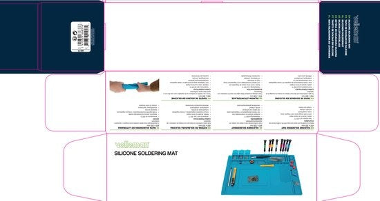 Velleman Silicone soldeermat, 450 x 300 mm, blauw