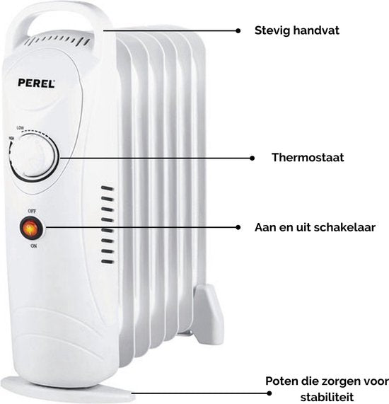 Perel Olieradiator, 7 ribben, 700 W