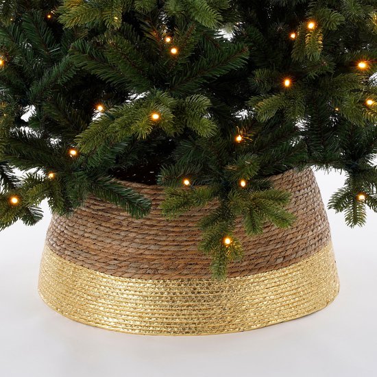 Mica Decorations Kerstboomrok - H26 x Ø50 cm - Zeegras - Goud