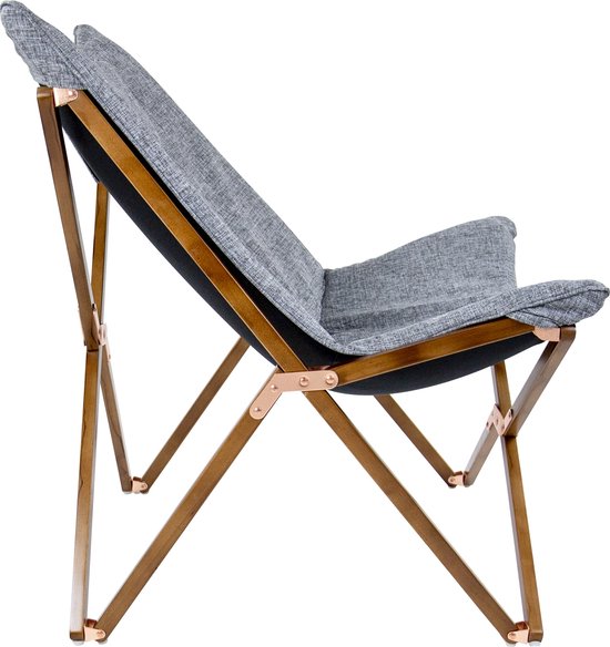 Bo-Camp - Urban Outdoor - Relaxstoel - Bloomsbury - M - Oxford polyester - Grijs