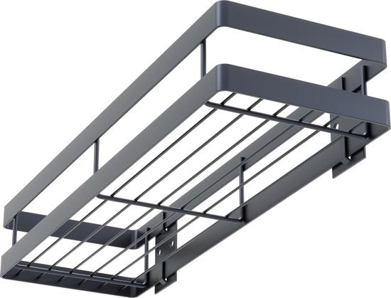 Noswo Kruidenrek Ophangbaar - Kruidenrek Voor Kruidenpotjes - Keukenrek Hangend - 40 cm - Zwart