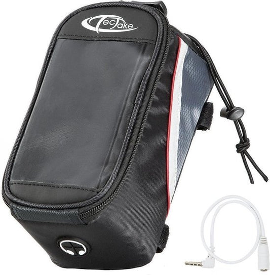 TecTake - Frametas fietstas voor o.a. smartphone e.d. zwart rood L 401611