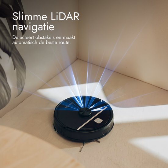 Bloomfold Robotstofzuiger met Dweilfunctie & Leegstation - 19.000Pa Zuigkracht – LiDAR Navigatie - 180 minuten - Slimme AI Robot Stofzuiger - Geschikt voor Huisdierhaar