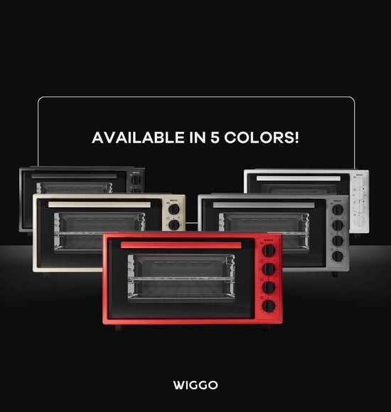 Wiggo WMO-E4562H(B) - Vrijstaande Mini Oven met kookplaat - Electrisch - 60 CM - 45 liter - 3534 W - 5 Jaar Garantie - Zwart