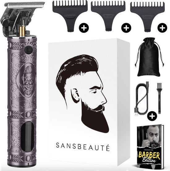 Professionele Draadloze T-blade Tondeuse – Sansbeauté® Buddha Trimmer – Baard & Hoofdhaar – Kappersset