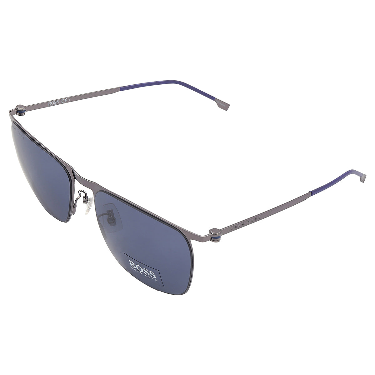 Hugo Boss Zonnebril BOSS 1348/F/S 0KJ1/KU – Phantos Model Met Blauwe Glazen En Ruthenium Frame – UV-Bescherming – Heren Designer Zonnebril – 60 mm