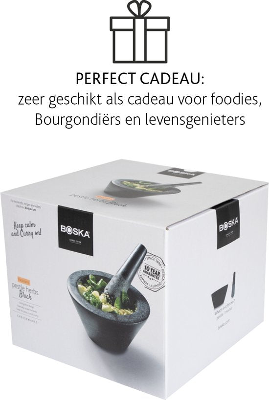 Boska Vijzel Herbs - Graniet - Met stamper - Zwart - Ø 17,5 cm