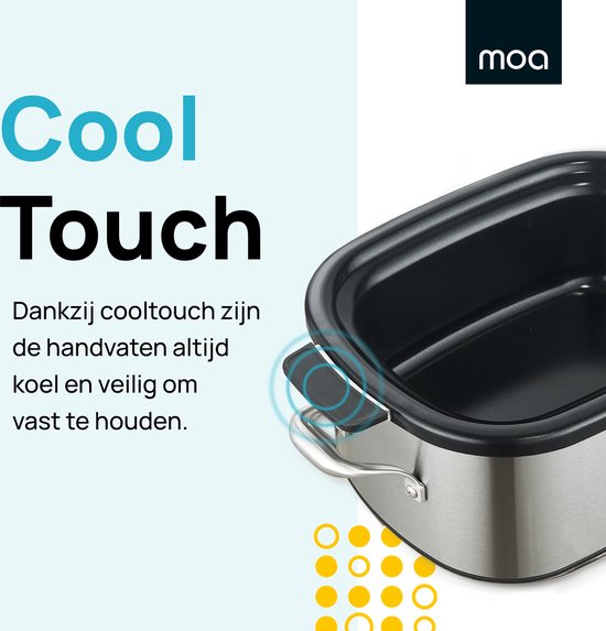 MOA Multicooker - Slowcooker - 8 Kookfuncties - 6 Liter - 1250W - Rijstkoker - Stoomkoker - Sous Vide koker - Yoghurtmaker - RVS - MC01S