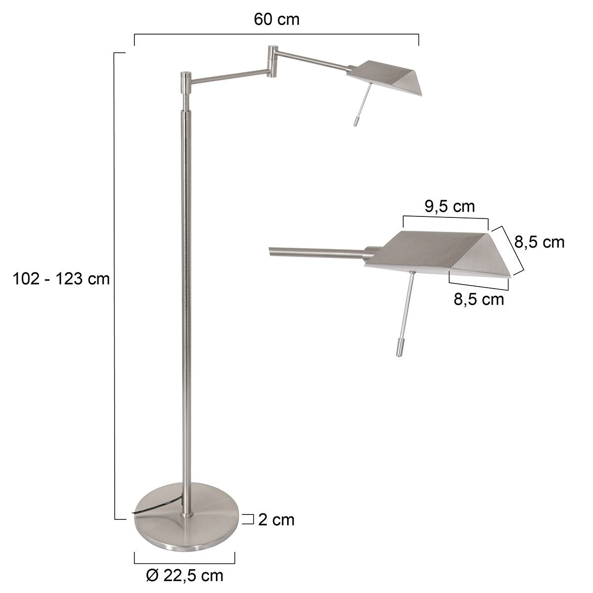 Steinhauer - vloerlamp - Retina - staal - glas metaal - design lamp - LED - 3083ST
