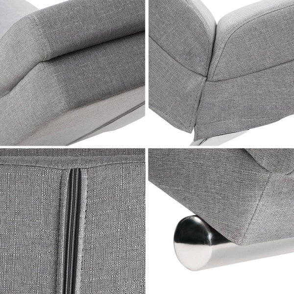 Casaria Loungestoel London | Grijs verweven stof | 180kg