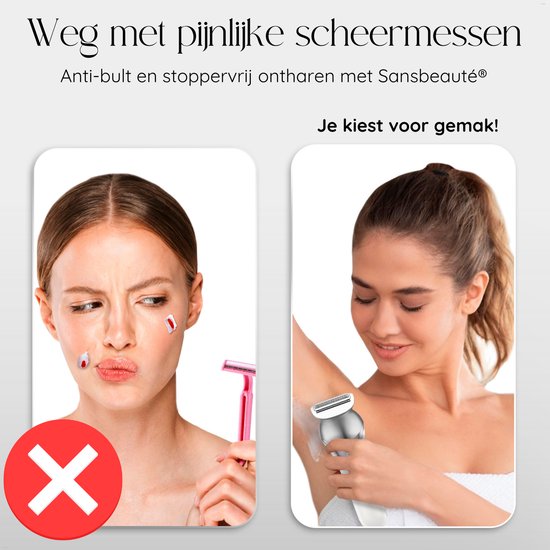 Sansbeauté® 7 in 1 Ladyshaves voor Vrouwen - Gezicht - Oksels - Benen - Epilator - Trimmer voor Vrouwen & Dames - Bikinitrimmer Dames - Scheerapparaat Vrouw