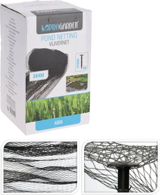ProGarden Vijverafdeknet - 4x3 m - zwart