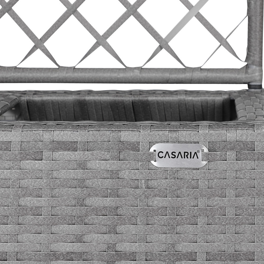 Casaria Polyrattan bloembak met hekwerk Grijs