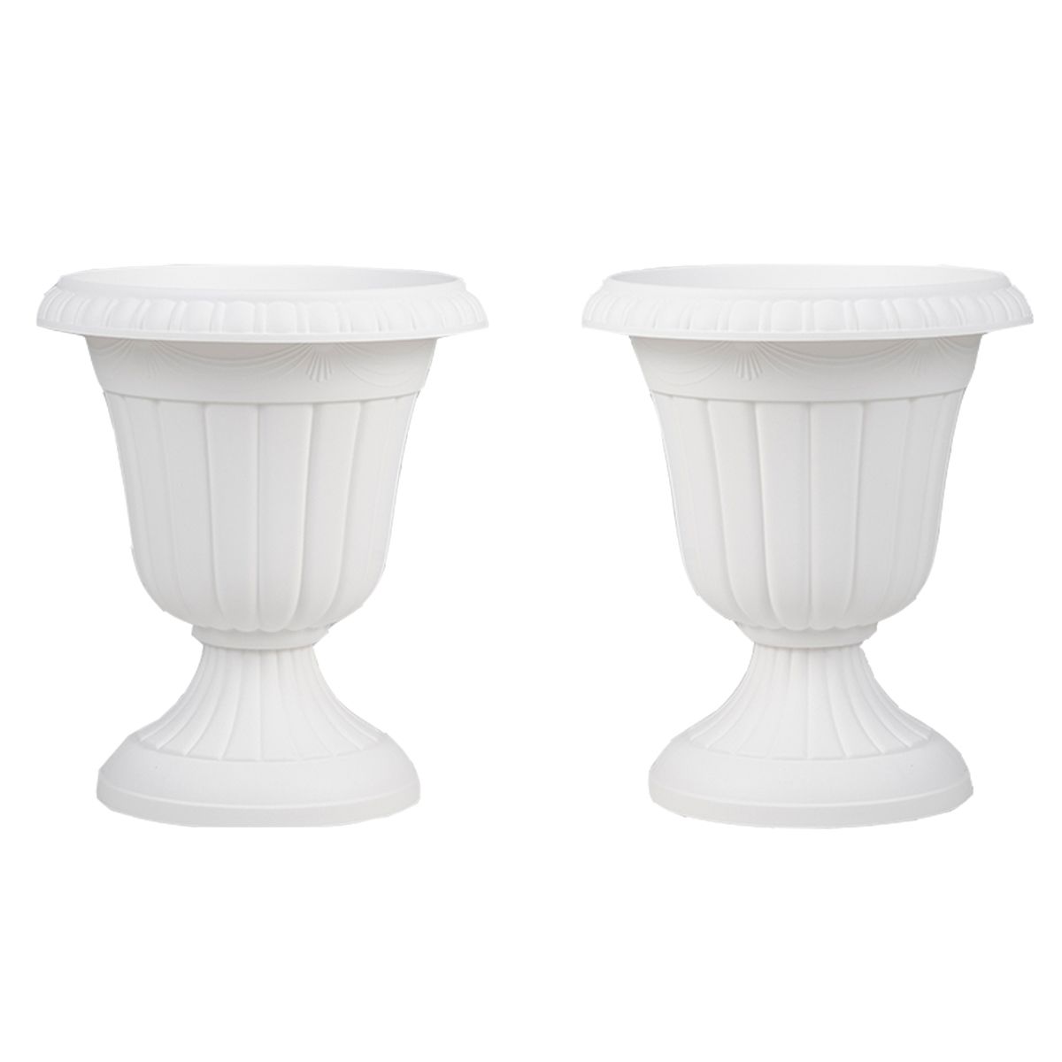 Coast Plantenbak set van 2 - urnvorm - weerbestendig - wit 46,5 cm hoog