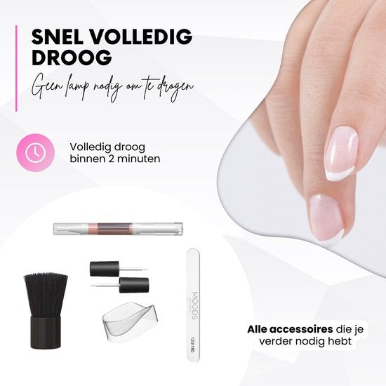 Moods Gellac - Dipping Powder Starters Kit - The Nude - 6 Kleuren - Acryl Nagels Starterspakket - Dip Nagels
