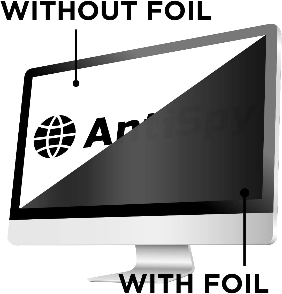 AntiSpy 27" Monitor Privacyfolie – Grijs, Robuust en Herbruikbaar, Snelle Bevestiging, Volledige Inkijkbescherming