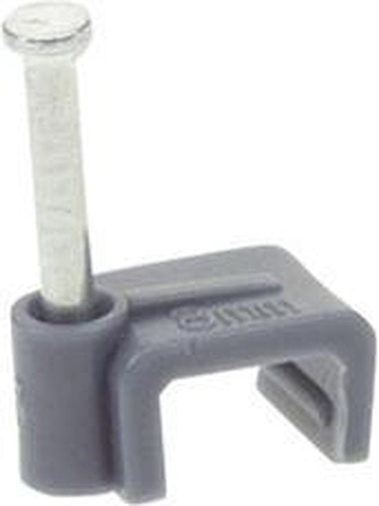 Kabelclip - Kabelklem plat - 8mm - 100 stuks - Grijs
