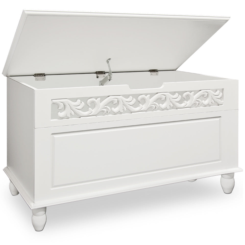 Casaria Houten Bijzetkast Opbergbox met scharnier deksel - 80 x 40 x 48cm - max. 100 kg draagvermogen