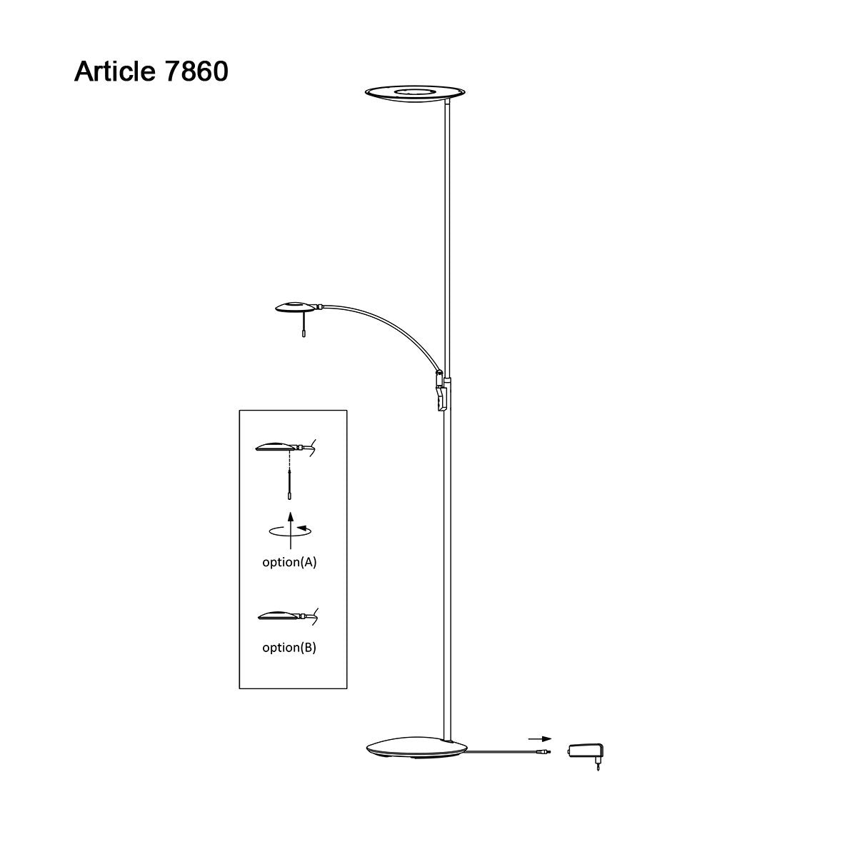 Vloerlamp Steinhauer Zenith LED - Zwart