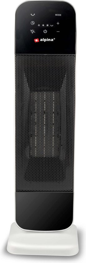 alpina Elektrische Verwarming - Keramische Ventilatorkachel - ook Verkoeling - Timer - Afstandsbediening - Zwenkfunctie - 2000W - Zwart Wit