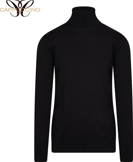 Cappuccino Italia - Heren Sweaters Coltrui Black - Zwart - Maat L