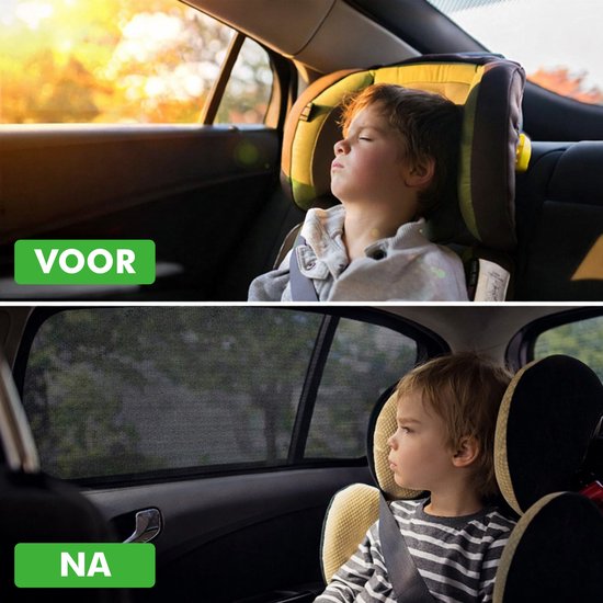 Travelhawk Zonnescherm Auto Baby - 2 Stuks - Zonwering Auto - UV Protectie voor Baby en Kind - Zonwering Zijruiten - Zwart
