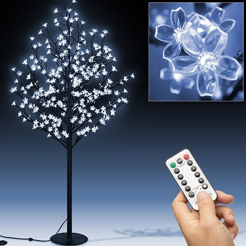Monzana Kerstverlichting Kersenbloesem - 180cm Timer IP44 - Koud Wit