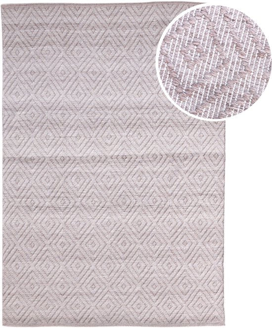 AXI Bali Buitenkleed – Rechthoekig – 140 x 200 cm – Roze – Geometrisch patroon - Buitenkleed – Buitentapijt – Weer- en UV-bestendig – Plat geweven – Tuintapijt – Voor binnen en buiten