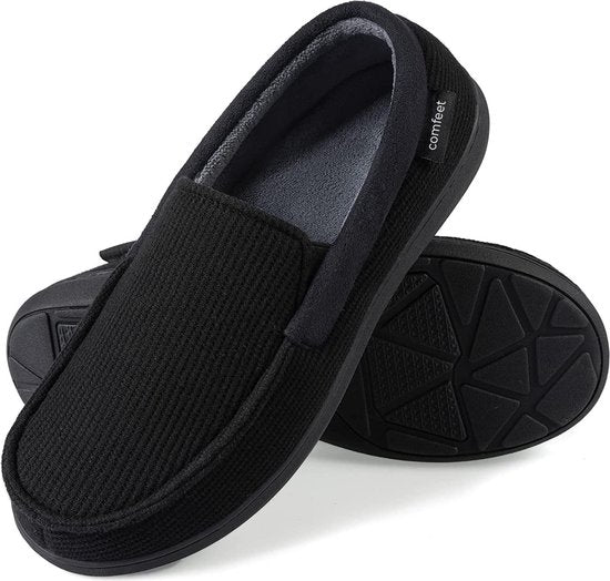 Pantoffels Heren - Sloffen - Mocassins - Zwart - Anti-slip - Maat 42/43 - Comfeet