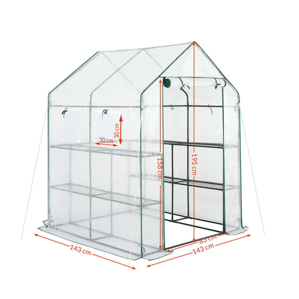 Gardebruk Kweekkas 2m² - 8 Legplanken & 4 Ramen - 195x143x143 cm