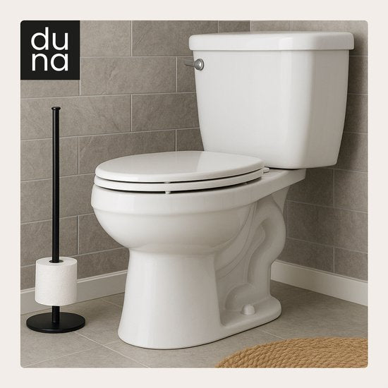 Duna Reserverolhouder - WC Rolhouder - Toiletrolhouder - Vrijstaand - Zonder Boren - Zwart
