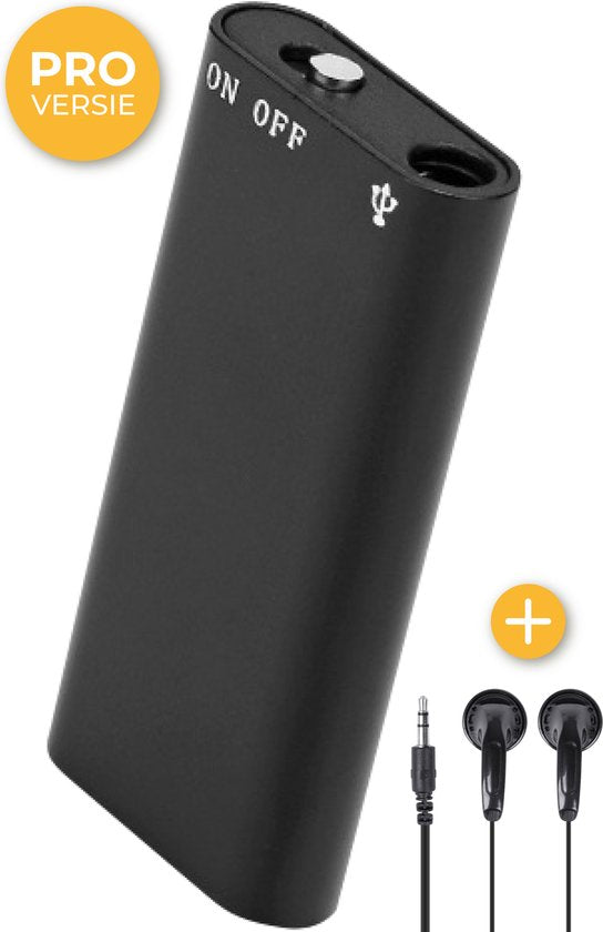 Nuvance - Afluisterapparatuur - Mini Afluisterapparaat - Voice Recorder Digitaal - Spy Recorder - Dictafoon - Afluisteren Opnemen