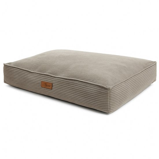 By Cee Cee Orthopedisch Hondenkussen - Orthopedische Hondenmand - Hondenkussen XXL - Foam Flakes Vulling - Ribstof Mokka Taupe - 120x80x18cm - Arlo