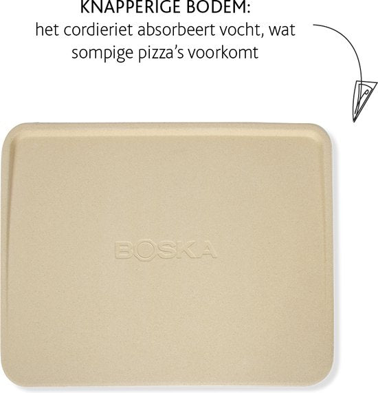 Boska Pizzasteen Deluxe Rechthoek - Voor de oven - Knapperige pizza's - 40x32 cm - BBQ Accessoires