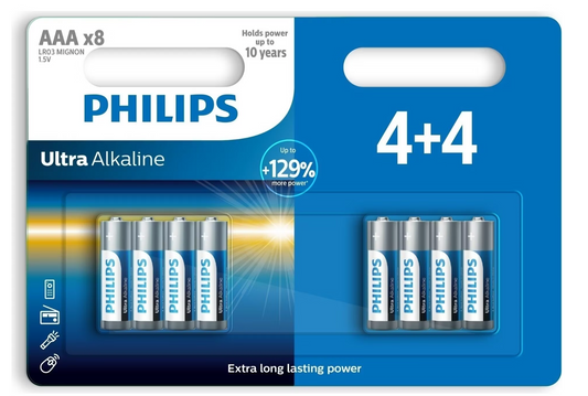 Philips Ultra Alkaline Batterijen Set - 72 Stuks - 40x AA LR6 + 32x AAA LR03 - 1,5V Alkaline
