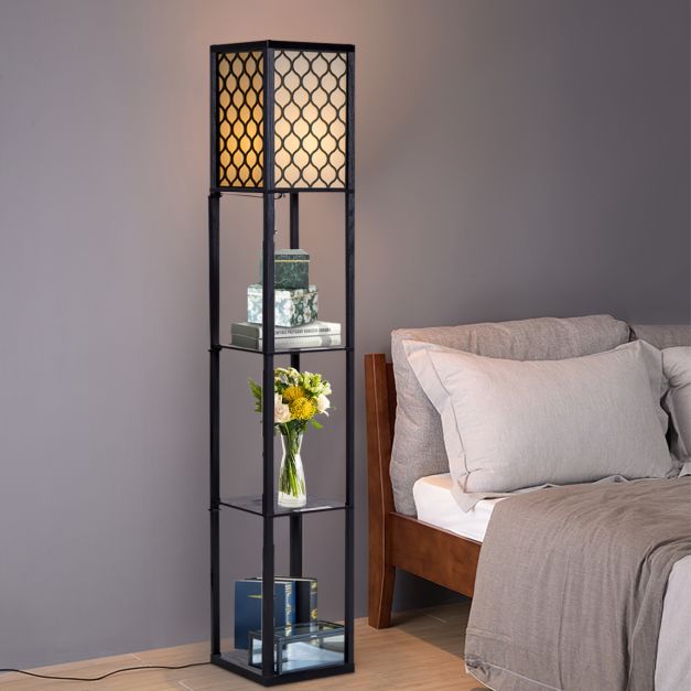 Coast Moderne Vloerlamp met 3 Planken - 160 x 26 x 26 cm - Zwart
