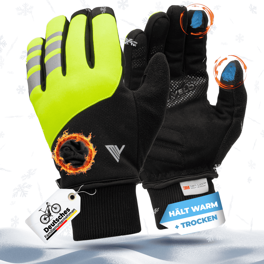 MIVELO THERMO-FIT Winterhandschoenen - Thermisch Fleece & 3M Thinsulate - Geel - Unisex - Maat XL