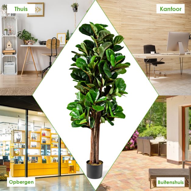Coast Kunstmatige Vijgenboom – Inclusief Bloempot – Kamerplant - 1,5 m