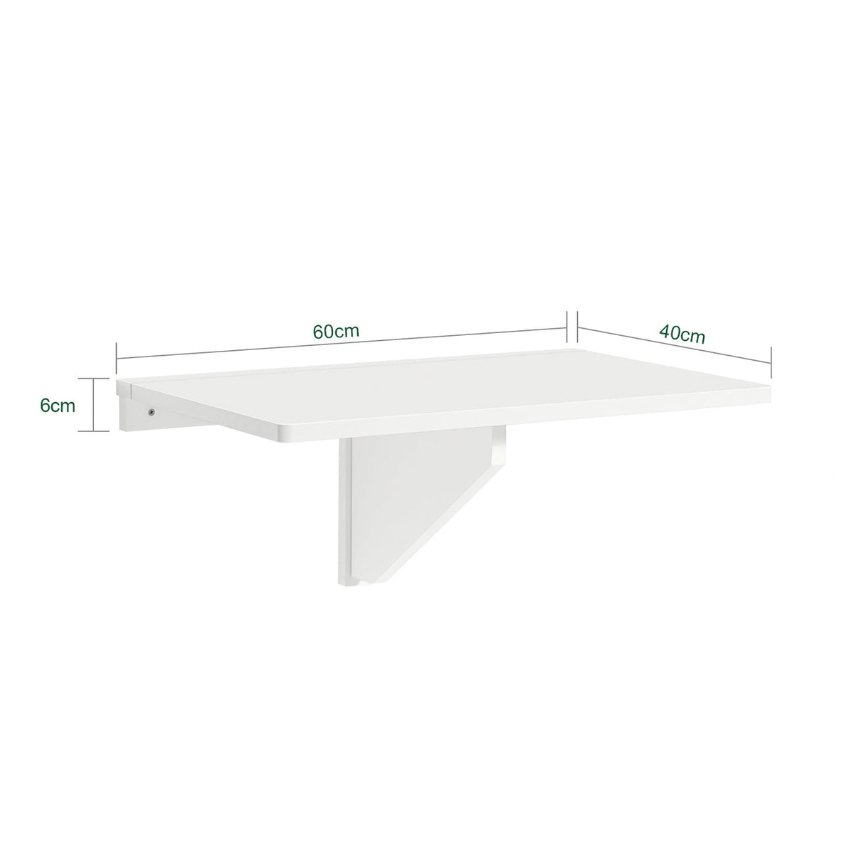 SoBuy Eettafel inklapbaar - Max. 20 kg - 60 x 40 x 2 cm - Wit
