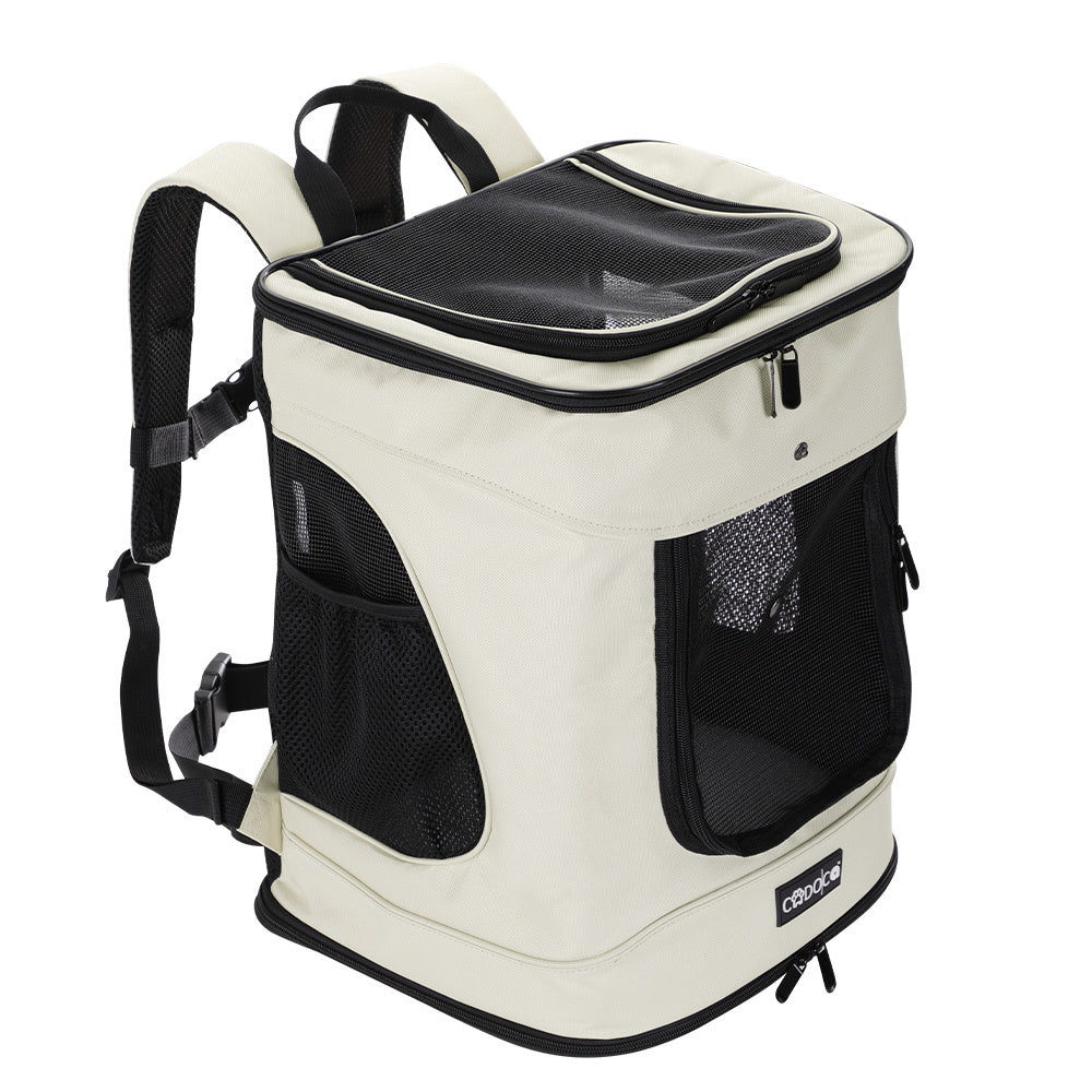 Cadoca Hondenrugzak tot 12kg - 31x30 x41cm Verstelbaar - Beige