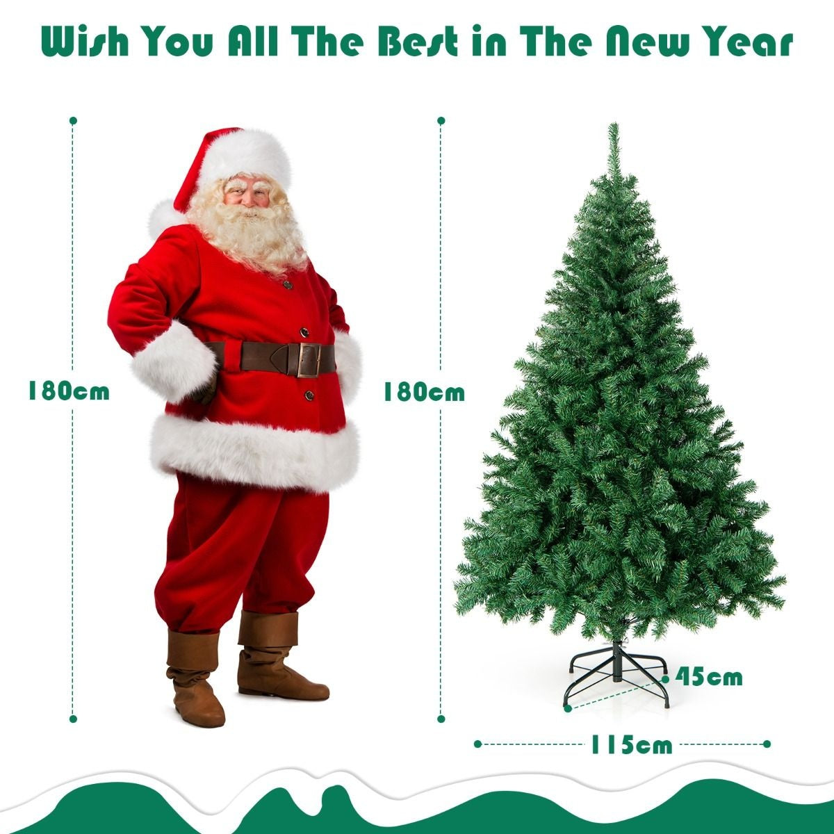 Coast Kunstkerstboom Groen – 116 x 183 cm – 1000 Takpunten met Scharnierconstructie en Metalen Standaard