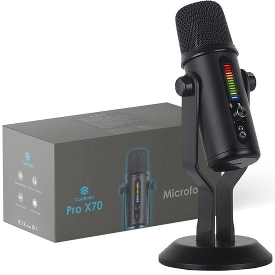 Controlla USB Microfoon - Condenser Microfoon voor PC - Gaming Microfoon - Streamen - Podcast microfoon