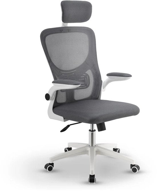 Juskys Ergonomische Bureaustoel - Baltimore - Wit / Grijs
