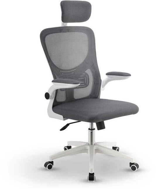 Juskys Ergonomische Bureaustoel - Baltimore - Wit / Grijs